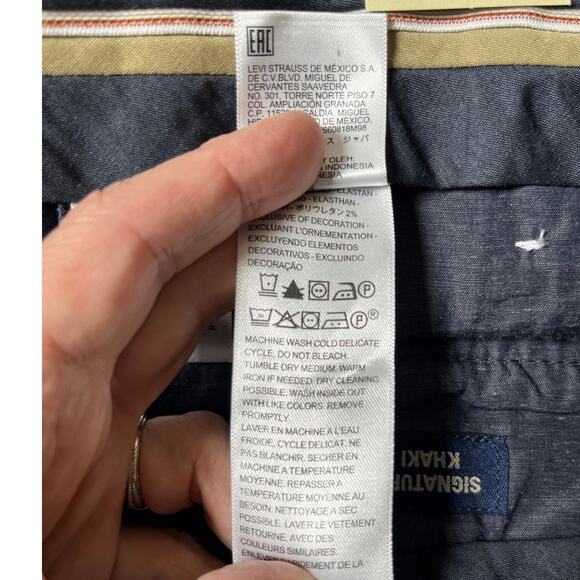 Dockers ‎ Signature Relaxed Fit Khaki Pants 34x32 Navy Stretch NWT - Picture 7 of 9